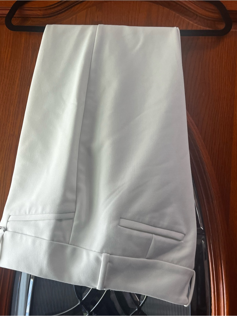 Women’s White Lined Dress Pants - Classic Tailored Style